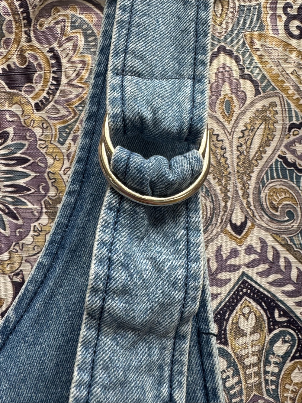 Denim Patchwork Wide-Leg Plus Size Jumpsuit -Haptics - Picture 4 of 5
